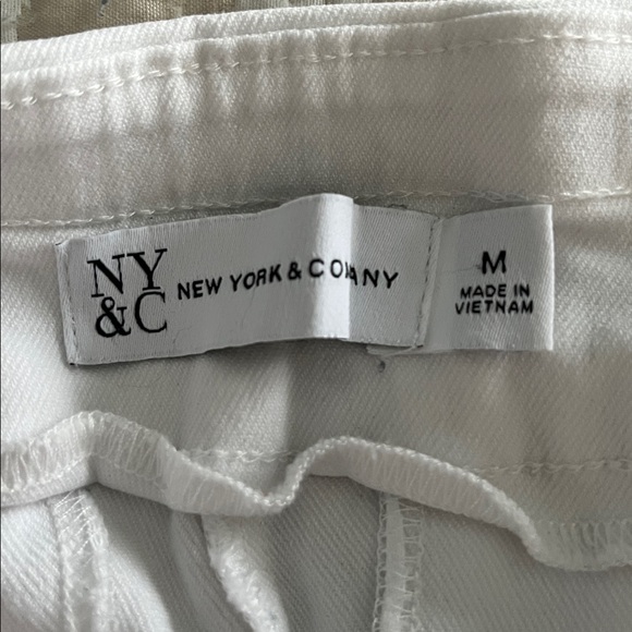 New York & Company High Waist Cream Shorts - Picture 2 of 5